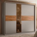 Ver imagem 2 de Guarda Roupa Casal Authentic 2 Portas Deslizantes Nogueira/nude Prime Tx com Vidro Reflecta - Demart