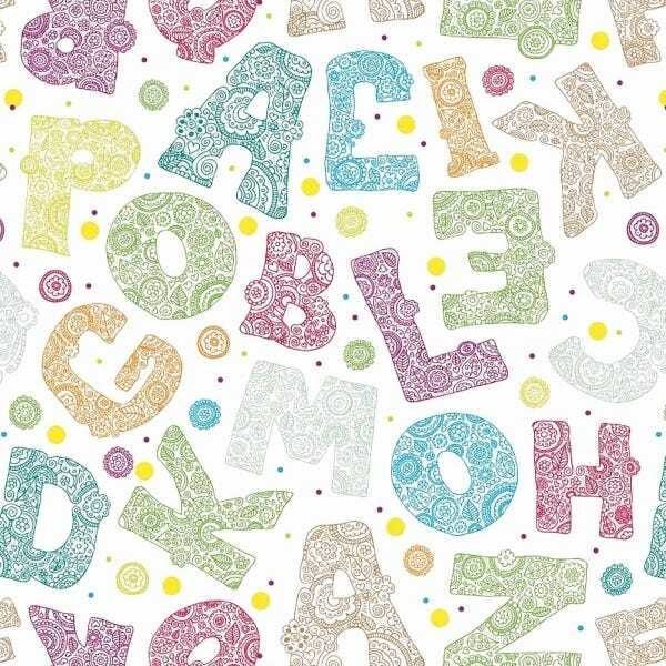 Papel de Parede Adesivo Lavável Letras Engraçadas 12m - 1