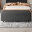 Ver imagem 2 de Baú Sapateira Estofada Queen Size 160 Cm Marte Linho Preto Sky Box