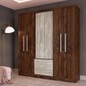 Guarda Roupa Casal Ares 6 Portas 3 Gv 184,5 x 199,5 x 47 Cm MDP Castanho Teka 3079 - PRIME - 1