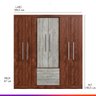 Guarda Roupa Casal Ares 6 Portas 3 Gv 184,5 x 199,5 x 47 Cm MDP Castanho Teka 3079 - PRIME - 3