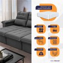 Ver imagem 5 de Sofá Retrátil Reclinável Verona 2,30m Suede Velut Molas Ensacadas - King House