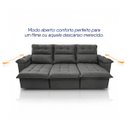 Ver imagem 6 de Sofá Retrátil Reclinável Verona 2,30m Suede Velut Molas Ensacadas - King House
