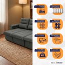 Ver imagem 3 de Sofá Retrátil Reclinável Verona 2,30m Suede Velut Molas Ensacadas - King House