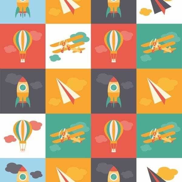 Papel de Parede Adesivo Lavável Aeronáutica 6m - 1
