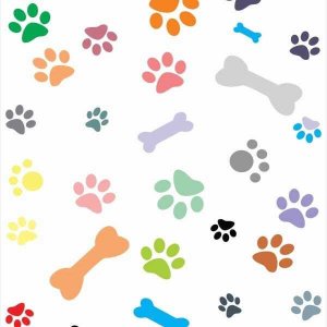 Papel De Parede Adesivo Lavável Rastros De Cães 3m