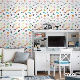 Papel De Parede Adesivo Lavável Rastros De Cães 3m - 2