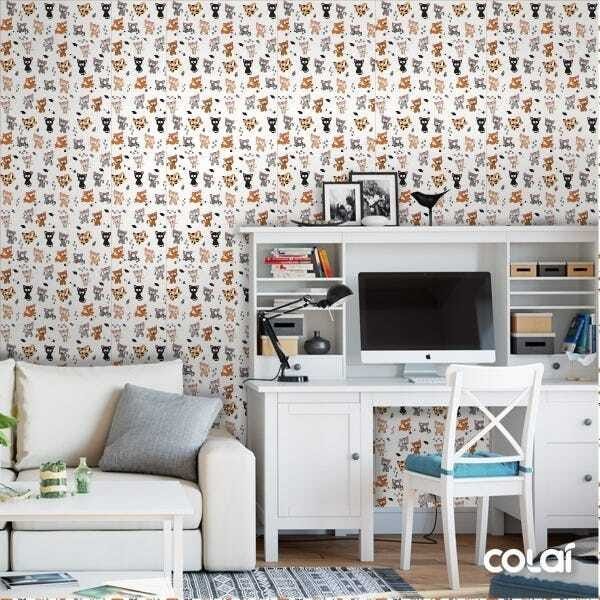 Papel De Parede Adesivo Lavável Gatos 9m - 2