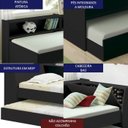 Ver imagem 3 de Cama Solteiro Bicama Bau Estante 2 Nichos Bb2829 Preto Dtall