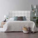 Ver imagem 3 de Kit Cabeceira + Calçadeira Baú Lívia King Size Estofada Madeira Maciça Corino Branco Gat