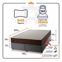 Ver imagem 2 de Conjunto Box Baú Super King Atlanta Cinza 193x203x69 Espuma D45