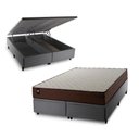 Ver imagem 1 de Conjunto Box Baú Super King Atlanta Cinza 193x203x69 Espuma D45