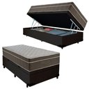 Ver imagem 1 de Cama Box Baú Suede Solteiro + Colchão Sereneprime Molas Ensacadas 88x188x69 Preto
