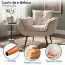 Ver imagem 3 de Poltrona Decorativa Alice para Sala Recepção Manicure Clínica Sala de Espera Linho Bege Luxo