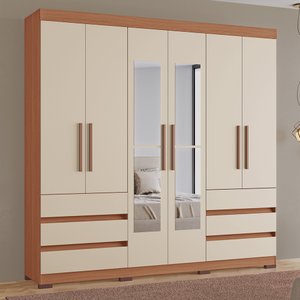 Guarda-roupas Panamá 100% Mdf Tuboarte 6 Portas 6 Gavetas e Espelho