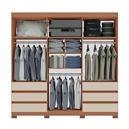 Guarda-roupas Panamá 100% Mdf Tuboarte 6 Portas 6 Gavetas e Espelho - 3