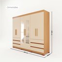 Ver imagem 3 de Guarda-Roupas Istambul 100% MDF 6 Portas 6 Gavetas e Espelho