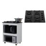Kit Balcão Cooktop Turim Branco com Fogão Cooktop 4 Bocas Itatiaia - 1