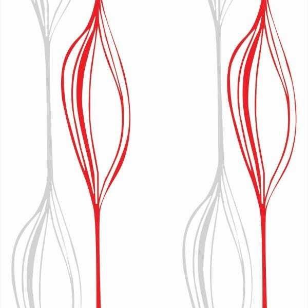 Papel De Parede Lavável Abstrato Vermelho E Cinza 3m - 1