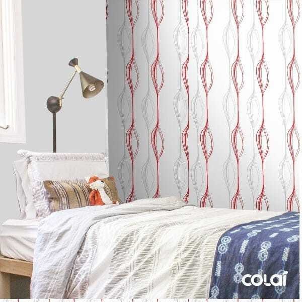 Papel De Parede Lavável Abstrato Vermelho E Cinza 3m - 3