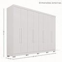 Ver imagem 4 de Guarda-Roupa Casal 8 Portas com Pés 241cm Multimóveis Branco