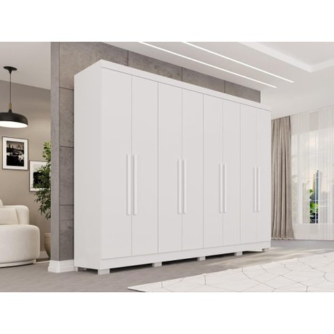 Guarda-Roupa Casal 8 Portas com Pés 241cm Multimóveis Branco