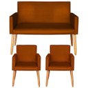 Ver imagem 1 de Conjunto de 2 Poltronas 1 Namoradeira para Clínica Confortável Resistente Salão Espaço Grande
