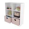 Estante De Nichos Com Baús Organizadores Coração Stefani 100% MDF WoodCore - 3