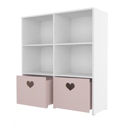 Estante De Nichos Com Baús Organizadores Coração Stefani 100% MDF WoodCore - 7