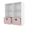 Estante De Nichos Com Baús Organizadores Coração Stefani 100% MDF WoodCore - 7