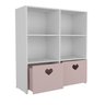 Estante De Nichos Com Baús Organizadores Coração Stefani 100% MDF WoodCore - 5