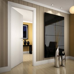 Kit Porta de Madeira para Drywall 210x60cm Lisa Primer Esquerda Moldufana Branco - 1 Kit Porta de Madeira para Drywall 210x60cm Lisa Primer Esquerda Moldufana Branco - 1