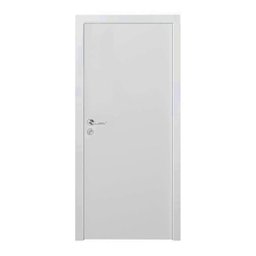 Kit Porta de Madeira para Drywall 210x60cm Lisa Primer Esquerda Moldufana Branco - 2 Kit Porta de Madeira para Drywall 210x60cm Lisa Primer Esquerda Moldufana Branco - 2