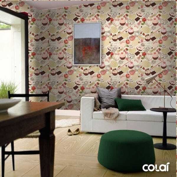 Papel De Parede Adesivo Lavável Cupcake 3m - 4
