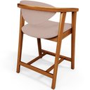 Ver imagem 7 de Kit 05 Banquetas Baixa para Cozinha Sala Jantar Bancada Cecília L02 Linho Rosê - Lyam Decor