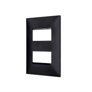 Placa Pial Plus+ 4x2cm Dois Postos Separados Preto - Pial Legrand
