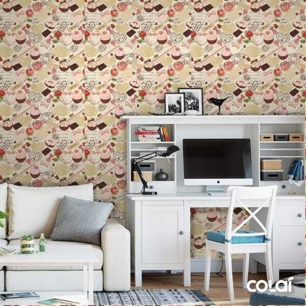 Papel De Parede Adesivo Lavável Cupcake 9m - 2
