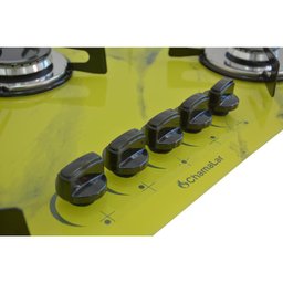 Fogão Cooktop a Gás Chapa 5 Bocas Ultra Chama 127/220v Marmo Marmorizado Amarelo - 3