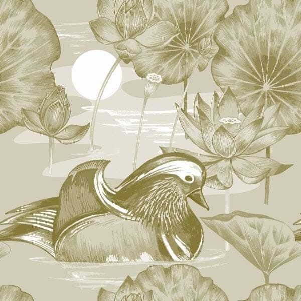 Papel De Parede Adesivo Lavável Lago Vintage 6m - 1