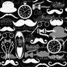 Papel De Parede Lavável Moustache Preto E Branco 6m - 1