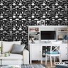Papel De Parede Lavável Moustache Preto E Branco 6m - 2