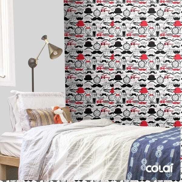 Papel De Parede Adesivo Lavável Moustache 6m - 3