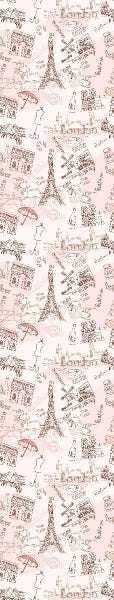 Papel De Parede Adesivo Lavável Paris Desenho Rosa 6m - 7