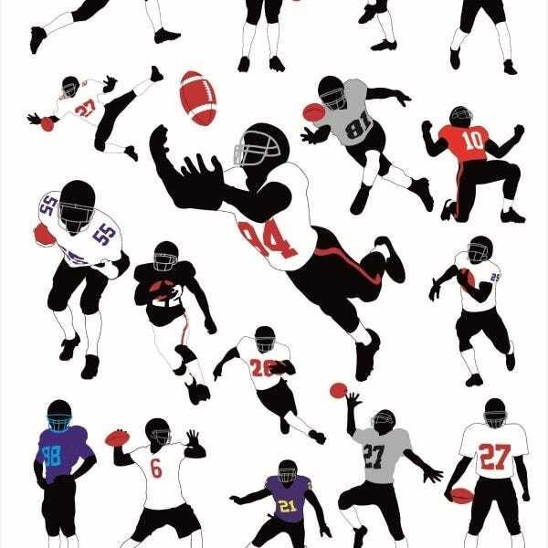 Papel De Parede Lavável Jogadas De Futebol Americano 12m - 1