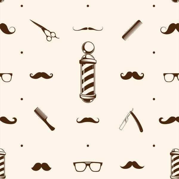 Papel De Parede Adesivo Lavável Barbearia Old School 12m - 1