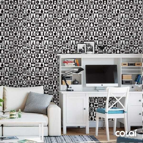 Papel De Parede Adesivo Lavável Receitas 12m - 2