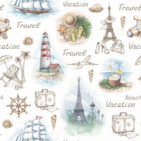 Papel De Parede Adesivo Lavável Travel 12m - 1