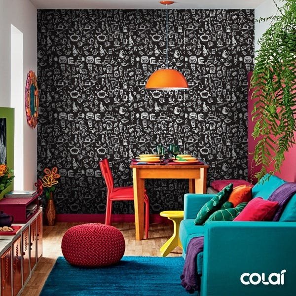 Papel De Parede Adesivo Lavável Coffee 12m - 5