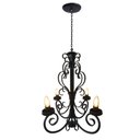 Ver imagem 5 de Lustre Rústico em Ferro Estilo Vintage para Iluminação de Sala de Estar - Preto