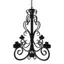 Ver imagem 1 de Lustre Rústico em Ferro Estilo Vintage para Iluminação de Sala de Estar - Preto